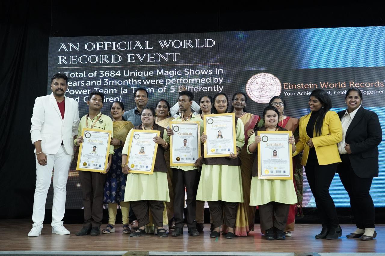 WORLD RECORD TO PERFORM TOTAL 3684 UNIQUE MAGIC SHOWS IN 3YEARS 3MONTHS BY DIFFERENTLY ABLED CHILD. Ms. Saranya Satheesh